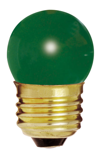 7.5 Watt S11 Incandescent, Ceramic Green, 2500 Average rated hours, Medium base, 120 Volt Light Bulb by Satco