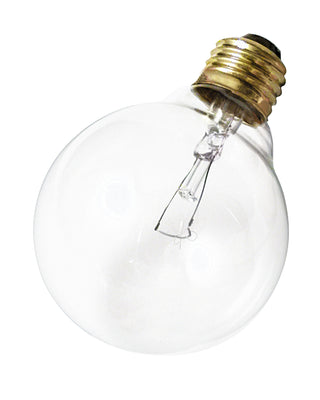 25 Watt G30 Incandescent, Clear, 2500 Average rated hours, 180 Lumens, Medium base, 120 Volt Light Bulb by Satco