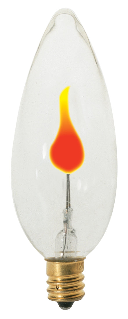 3 Watt BA9 1/2 Incandescent, Clear, 1000 Average rated hours, Candelabra base, 120 Volt Light Bulb by Satco
