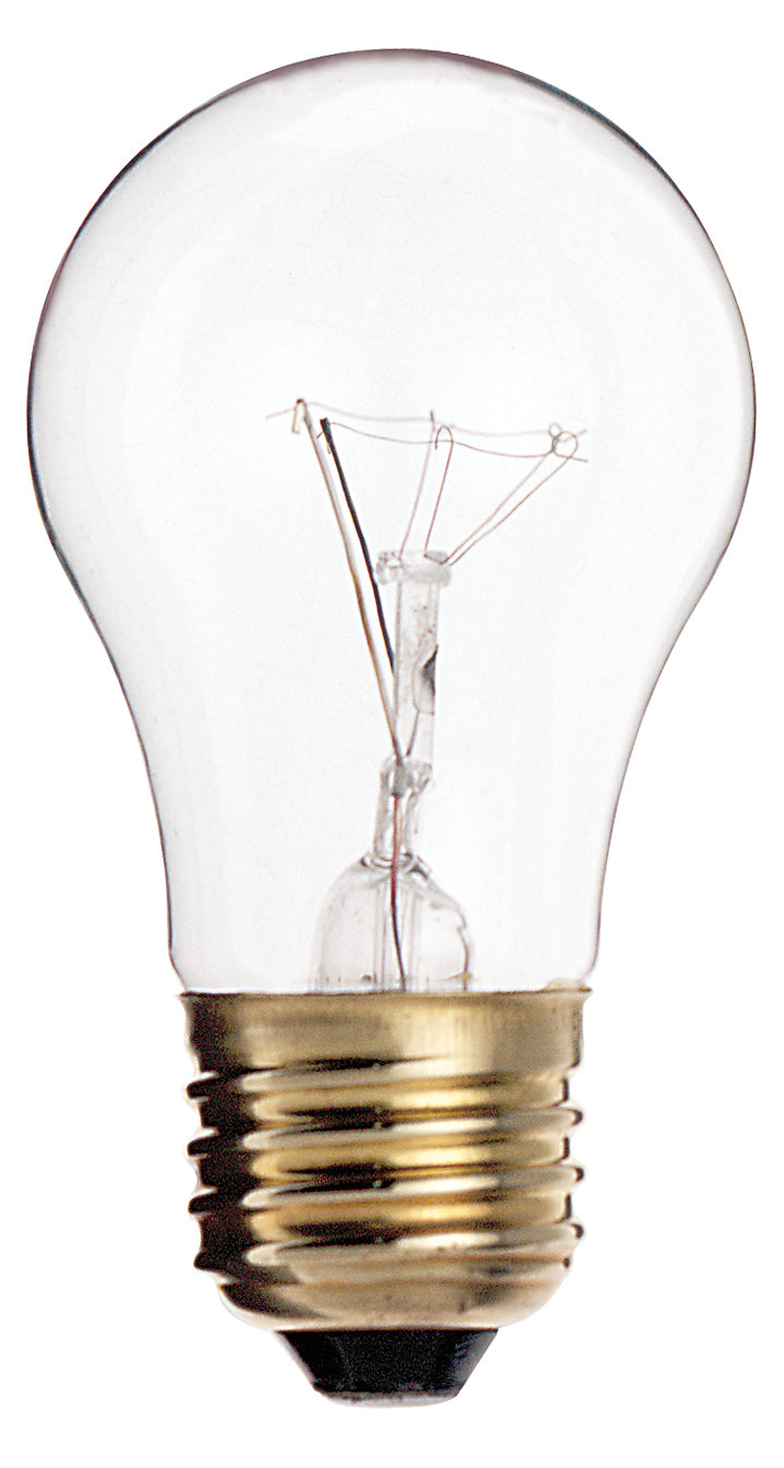40 Watt A15 Incandescent, Clear, Appliance Lamp, 2500 Average rated hours, 300/225 Lumens, Medium base, 130/120 Volt, Carded Light Bulb by Satco