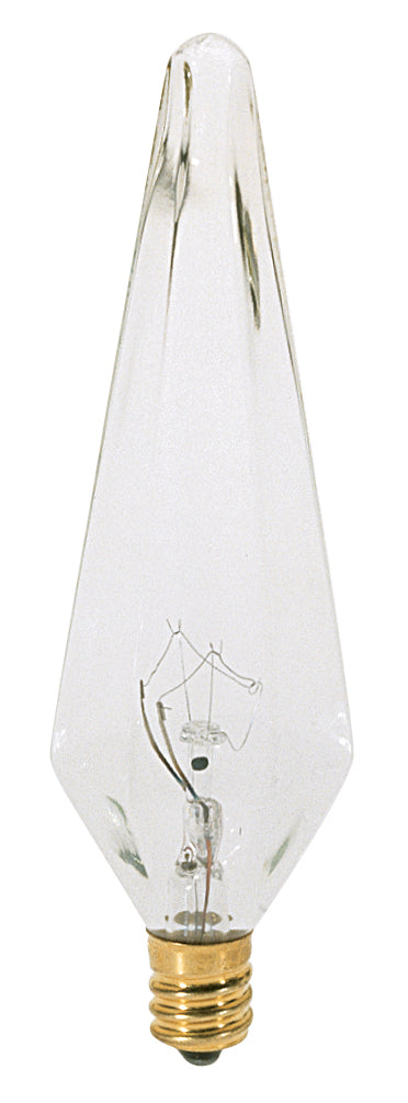 25 Watt HX10.5 Incandescent, Clear, 1500 Average rated hours, 175 Lumens, Candelabra base, 120 Volt, 2-Card Light Bulb by Satco