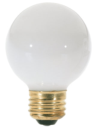25 Watt G18 1/2 Incandescent, Gloss White, 1500 Average rated hours, 160 Lumens, Medium base, 120 Volt Light Bulb by Satco