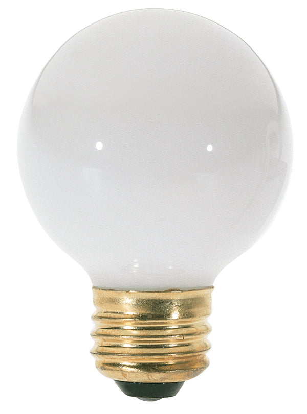 25 Watt G18 1/2 Incandescent, White, 1500 Average rated hours, 120 Lumens, Medium base, 120 Volt, Shatter Proof Light Bulb by Satco