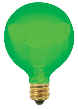 10 Watt G12 1/2 Incandescent, Transparent Green, 1500 Average rated hours, Candelabra base, 120 Volt Light Bulb by Satco