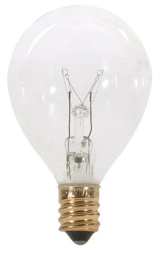 10 Watt G12 1/2 Pear Incandescent, Clear, 1500 Average rated hours, 60 Lumens, Candelabra base, 120 Volt Light Bulb by Satco