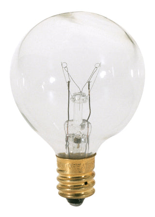 15 Watt G12 1/2 Incandescent, Clear, 1500 Average rated hours, 100 Lumens, Candelabra base, 120 Volt Light Bulb by Satco