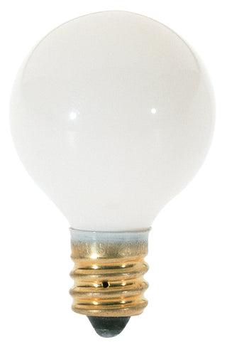 10 Watt G8 Incandescent, Gloss White, 1500 Average rated hours, 50 Lumens, Candelabra base, 120 Volt Light Bulb by Satco