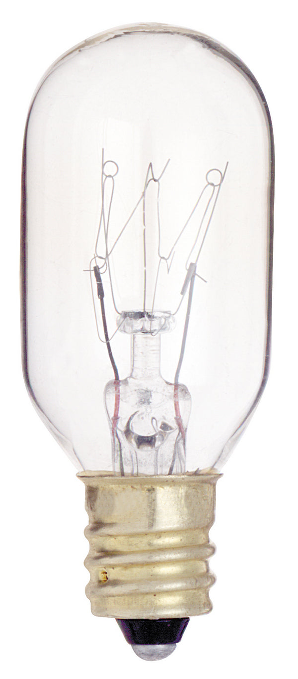 25 Watt T8 Incandescent, Clear, 2500 Average rated hours, 190 Lumens, Candelabra base, 130 Volt Light Bulb by Satco