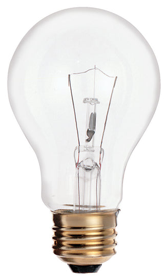 25 Watt A19 Incandescent, Clear, 2500 Average rated hours, 170 Lumens, Medium base, 130 Volt, 2/Pack Light Bulb by Satco