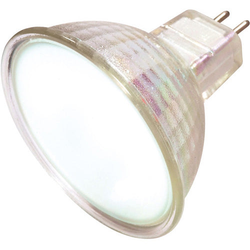 20 Watt, Halogen, MR16, Frosted, 2000 Average rated hours, Miniature 2 Pin Round base, 12 Volt Light Bulb by Satco
