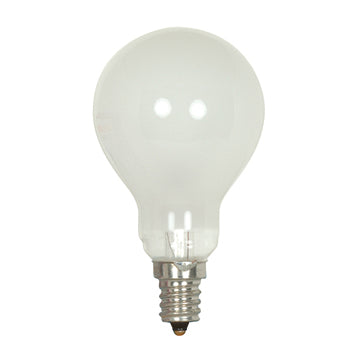 40 Watt A15 Incandescent, Frost, Appliance Lamp, 1000 Average rated hours, 420 Lumens, Candelabra base, 130 Volt Light Bulb by Satco