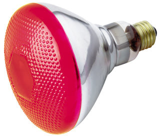 100 Watt BR38 Incandescent, Red, 2000 Average rated hours, Medium base, 120 Volt Light Bulb by Satco