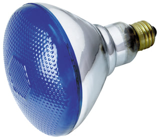 100 Watt BR38 Incandescent, Blue, 2000 Average rated hours, Medium base, 120 Volt Light Bulb by Satco