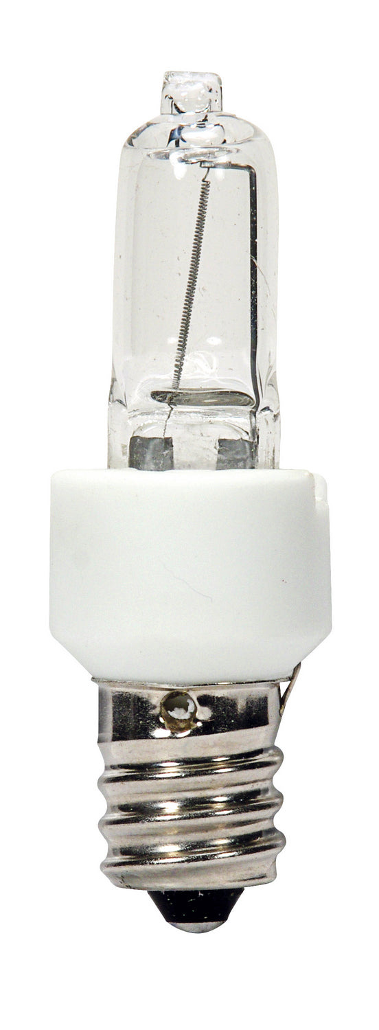 20 Watt, Halogen / Excel, T3, Clear, 3000 Average rated hours, 200 Lumens, Candelabra base, 120 Volt Light Bulb by Satco