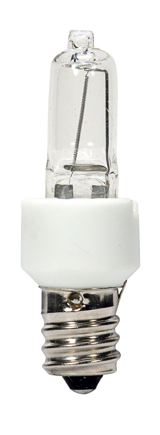 20 Watt, Halogen / Excel, T3, Clear, 3000 Average rated hours, 200 Lumens, Candelabra base, 120 Volt Light Bulb by Satco