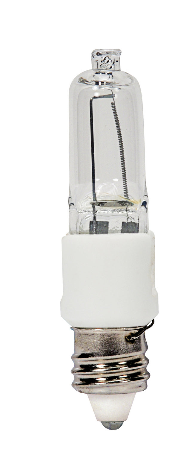 60 Watt, Halogen / Excel, T3, Clear, 3000 Average rated hours, 960 Lumens, Mini Candelabra base, 120 Volt Light Bulb by Satco