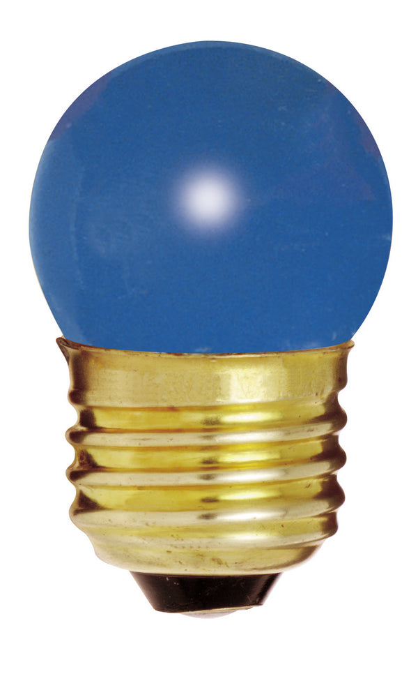 7.5 Watt S11 Incandescent, Ceramic Blue, 2500 Average rated hours, Medium base, 120 Volt, Carded Light Bulb by Satco