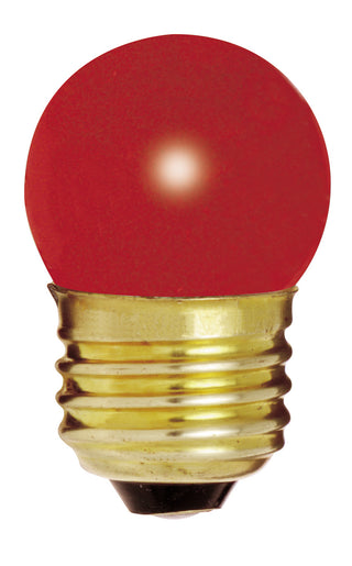 7.5 Watt S11 Incandescent, Ceramic Red, 2500 Average rated hours, Medium base, 120 Volt, Carded Light Bulb by Satco