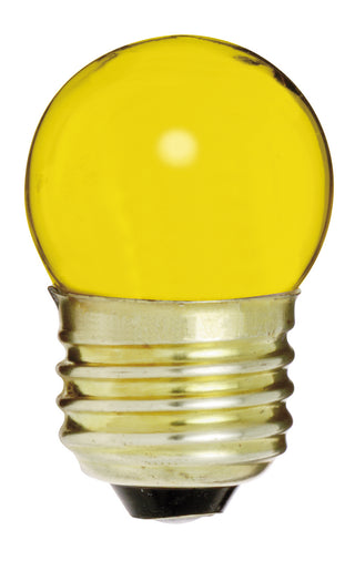 7.5 Watt S11 Incandescent, Ceramic Yellow, 2500 Average rated hours, Medium base, 120 Volt, Carded Light Bulb by Satco