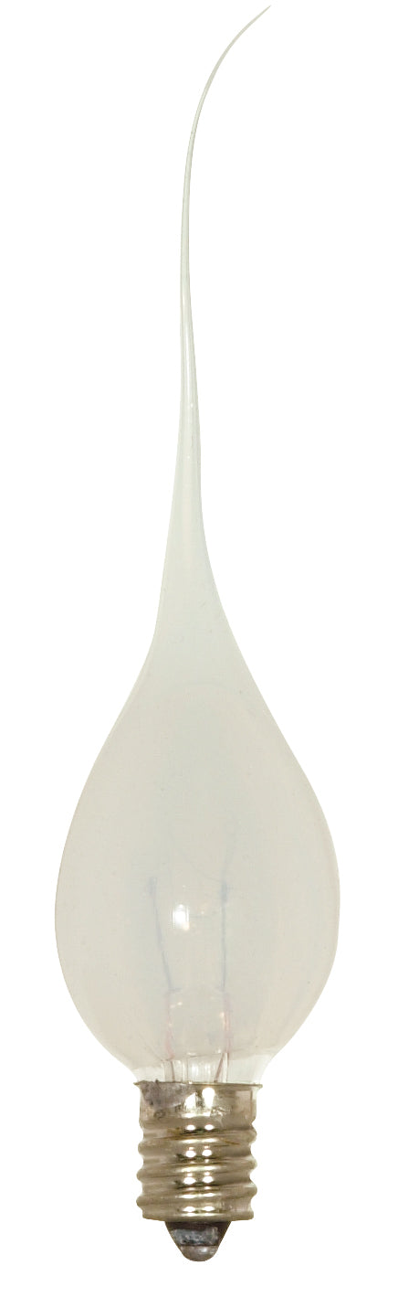 5 Watt C7 Incandescent, 1000 Average rated hours, 10 Lumens, Candelabra base, 120 Volt, 2-Card Light Bulb by Satco
