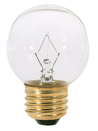 25 Watt G16 1/2 Incandescent, Clear, 1500 Average rated hours, 220 Lumens, Medium base, 120 Volt, Carded Light Bulb by Satco