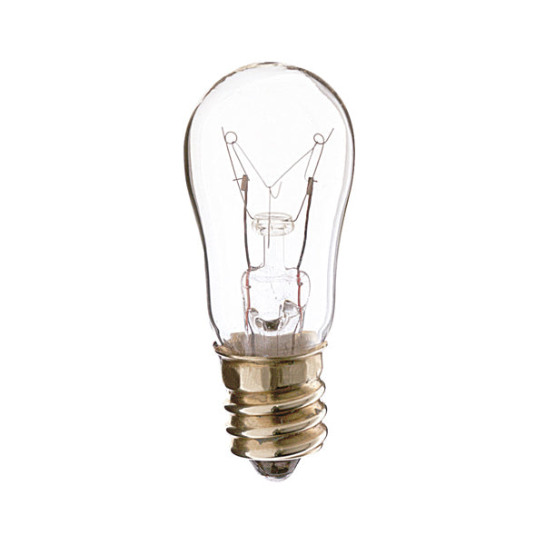 6 Watt S6 Incandescent, Clear, 1500 Average rated hours, 40 Lumens, Candelabra base, 6 Volt Light Bulb by Satco