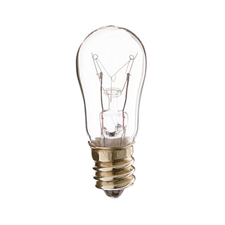 6 Watt S6 Incandescent, Clear, 1500 Average rated hours, 40 Lumens, Candelabra base, 12 Volt Light Bulb by Satco