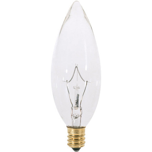 25 Watt BA9 1/2 Incandescent, Clear, 1500 Average rated hours, 220 Lumens, European base, 120 Volt, 2-Card Light Bulb by Satco