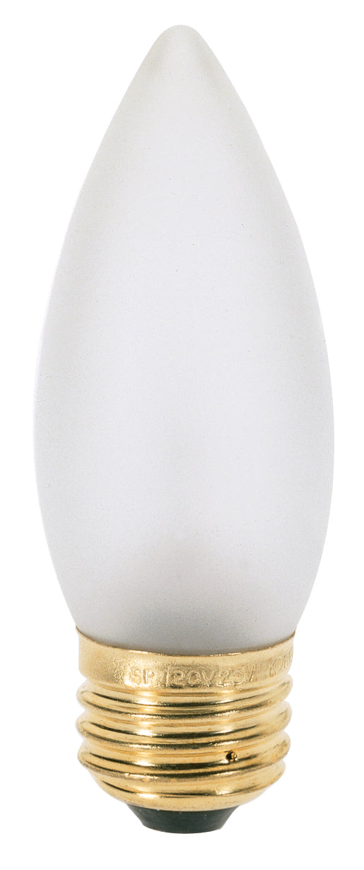 40 Watt B10 Incandescent, Frost, 2000 Average rated hours, 300 Lumens, Medium base, 120 Volt, 2-Card Light Bulb by Satco
