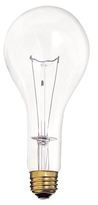 300 Watt PS25 Incandescent, Clear, 5000 Average rated hours, 3600 Lumens, Medium base, 130 Volt Light Bulb by Satco