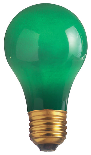 40 Watt A19 Incandescent, Ceramic Green, 2000 Average rated hours, Medium base, 130 Volt Light Bulb by Satco