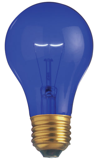 25 Watt A19 Incandescent, Transparent Blue, 2000 Average rated hours, Medium base, 130 Volt Light Bulb by Satco