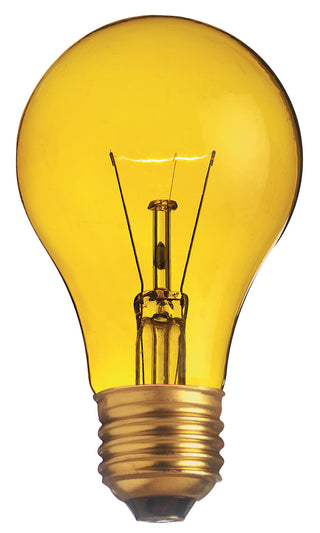 25 Watt A19 Incandescent, Transparent Yellow, 2000 Average rated hours, Medium base, 130 Volt Light Bulb by Satco