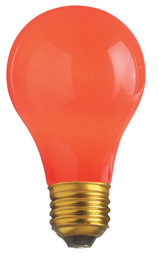 25 Watt A19 Incandescent, Ceramic Red, 1000 Average rated hours, 15 Lumens, Medium base, 130 Volt Light Bulb by Satco