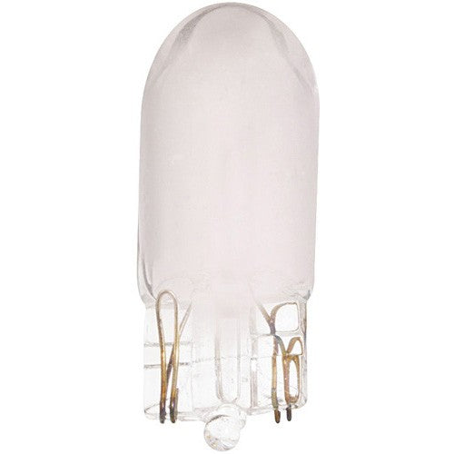 10 Watt miniature, T3 1/4, Frost, 3000 Average rated hours, Mini Wedge base, 12 Volt Light Bulb by Satco