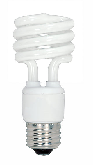 13 Watt, Mini Spiral Compact Fluorescent, 4100K, 82 CRI, Medium base, 120 Volt, 4-pack Light Bulb by Satco