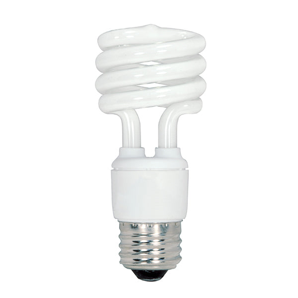 18 Watt, Mini Spiral Compact Fluorescent, 2700K, 82 CRI, Medium base, 120 Volt, 8-pack Light Bulb by Satco