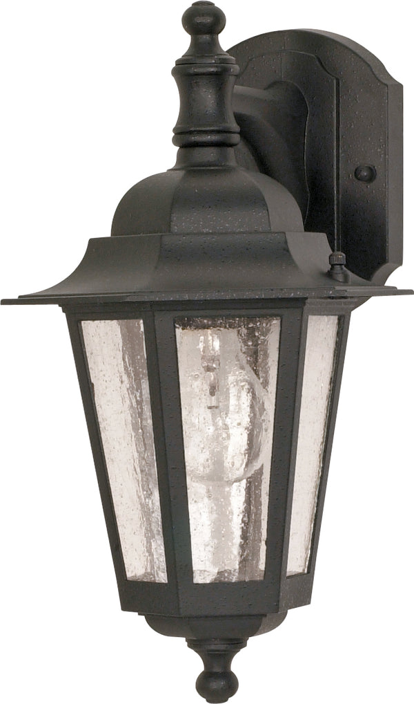 Nuvo Lighting - 60-3475 - One Light Outdoor Lantern - Cornerstone - Textured Black from Lighting & Bulbs Unlimited in Charlotte, NC