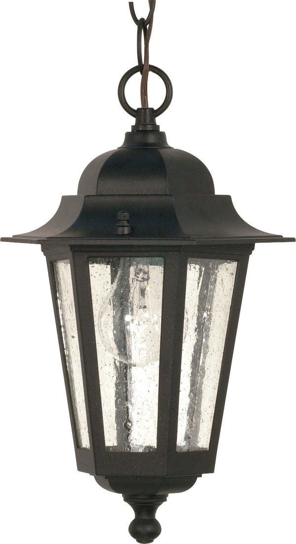 Nuvo Lighting - 60-3476 - One Light Hanging Lantern - Cornerstone - Textured Black from Lighting & Bulbs Unlimited in Charlotte, NC