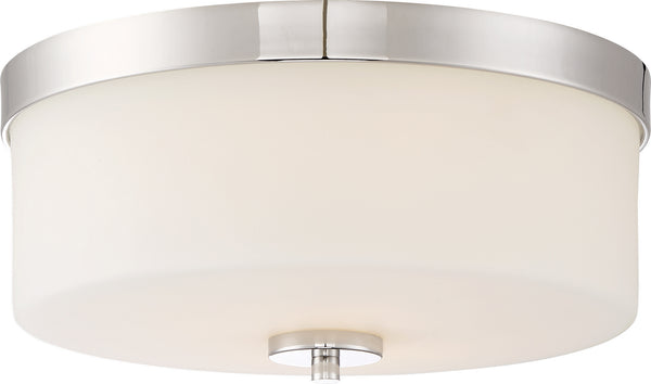 Nuvo Lighting - 60-6231 - Two Light Flush Mount - Denver - Polished Nickel from Lighting & Bulbs Unlimited in Charlotte, NC