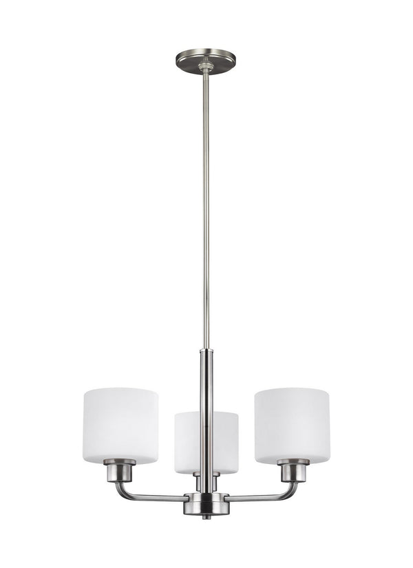 Generation Lighting - 3128803EN3-962 - Three Light Chandelier - Canfield - Brushed Nickel from Lighting & Bulbs Unlimited in Charlotte, NC