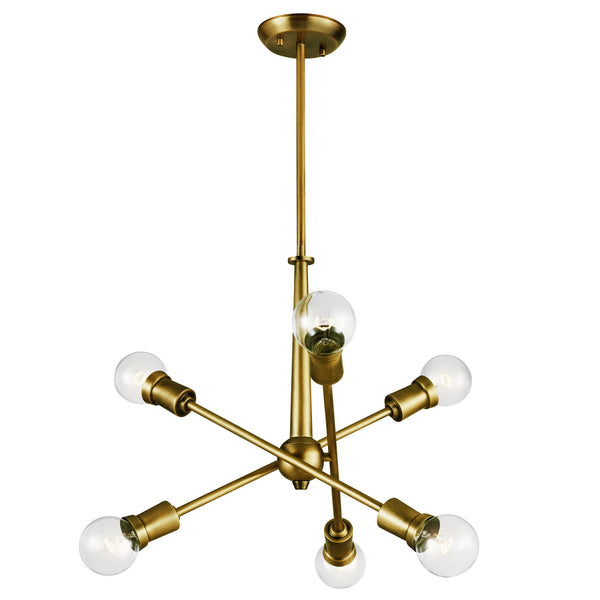 Kichler - 43095NBR - Six Light Chandelier - Armstrong - Natural Brass from Lighting & Bulbs Unlimited in Charlotte, NC