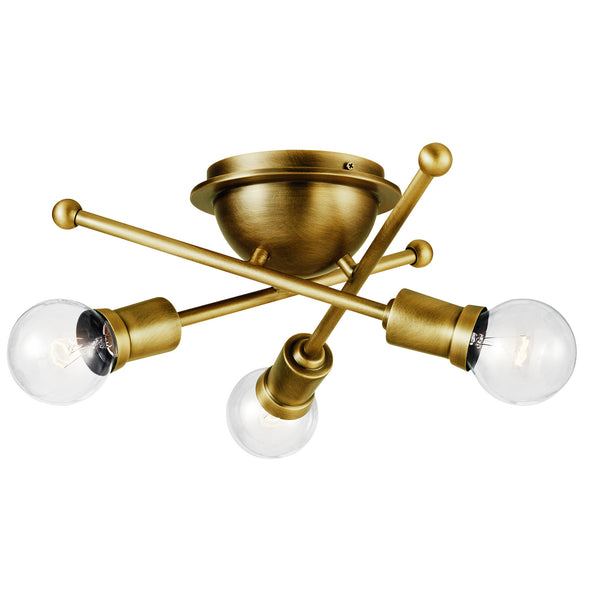 Kichler - 43196NBR - Three Light Flush Mount - Armstrong - Natural Brass from Lighting & Bulbs Unlimited in Charlotte, NC
