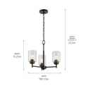 Three Light Mini Chandelier from the Winslow Collection in Olde Bronze Finish by Kichler