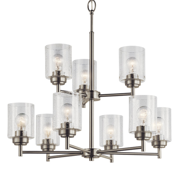 Nine Light Chandelier from the Winslow Collection in Brushed Nickel Finish by Kichler