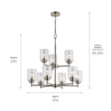 Nine Light Chandelier from the Winslow Collection in Brushed Nickel Finish by Kichler