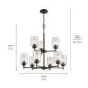 Nine Light Chandelier from the Winslow Collection in Olde Bronze Finish by Kichler