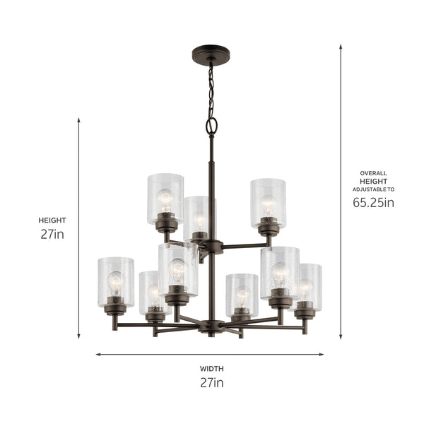 Nine Light Chandelier from the Winslow Collection in Olde Bronze Finish by Kichler