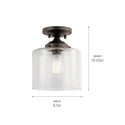 One Light Semi Flush Mount from the Winslow Collection in Olde Bronze Finish by Kichler
