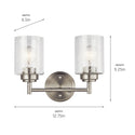 Two Light Bath from the Winslow Collection in Brushed Nickel Finish by Kichler